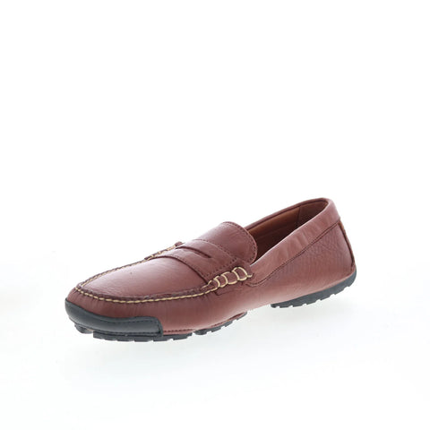 T.B. Phelps TBP46 Mens Brown Leather Slip On Loafers & Slip Ons Penny Shoes 