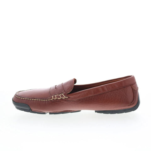 T.B. Phelps TBP46 Mens Brown Leather Slip On Loafers & Slip Ons Penny Shoes 