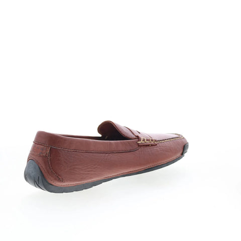 T.B. Phelps TBP46 Mens Brown Leather Slip On Loafers & Slip Ons Penny Shoes 