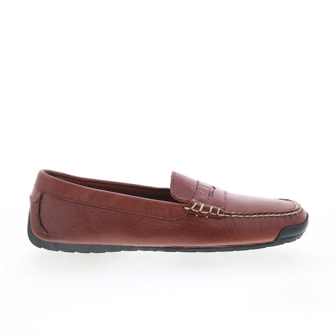 T.B. Phelps TBP47 Mens Brown Leather Slip On Loafers & Slip Ons Penny Shoes 