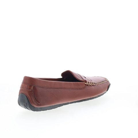 T.B. Phelps TBP47 Mens Brown Leather Slip On Loafers & Slip Ons Penny Shoes 