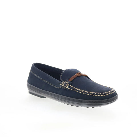 T.B. Phelps TBP48 Mens Blue Leather Slip On Loafers & Slip Ons Casual Shoes 