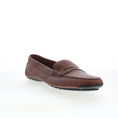 T.B. Phelps TBP4 Mens Brown Leather Slip On Loafers & Slip Ons Penny Shoes 