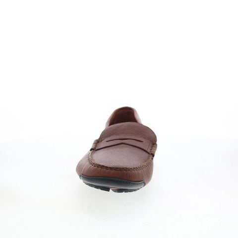 T.B. Phelps TBP4 Mens Brown Leather Slip On Loafers & Slip Ons Penny Shoes 