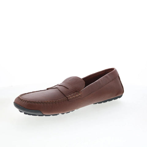 T.B. Phelps TBP4 Mens Brown Leather Slip On Loafers & Slip Ons Penny Shoes 