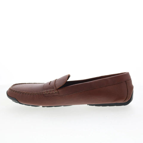 T.B. Phelps TBP4 Mens Brown Leather Slip On Loafers & Slip Ons Penny Shoes 