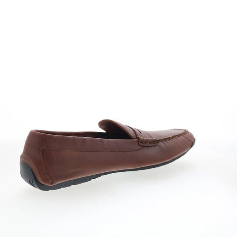T.B. Phelps TBP4 Mens Brown Leather Slip On Loafers & Slip Ons Penny Shoes 