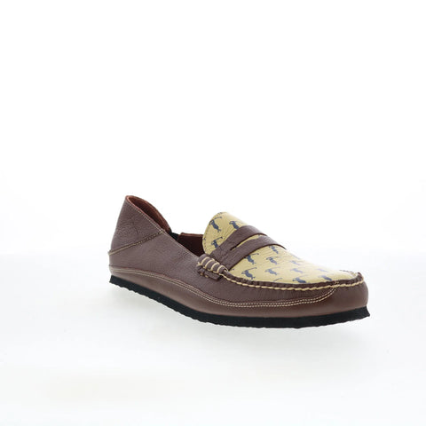 T.B. Phelps TBP50 Mens Brown Leather Slip On Loafers & Slip Ons Penny Shoes 