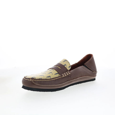 T.B. Phelps TBP50 Mens Brown Leather Slip On Loafers & Slip Ons Penny Shoes 