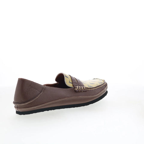 T.B. Phelps TBP50 Mens Brown Leather Slip On Loafers & Slip Ons Penny Shoes 