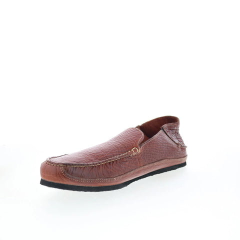T.B. Phelps TBP52 Mens Brown Leather Loafers & Slip Ons Casual Shoes 