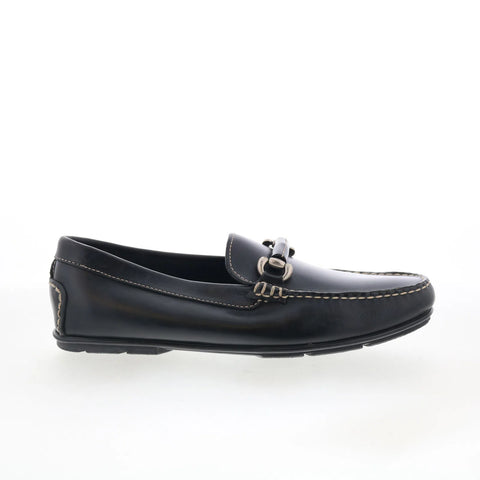 T.B. Phelps TBP53 Mens Black Leather Loafers & Slip Ons Casual Shoes 