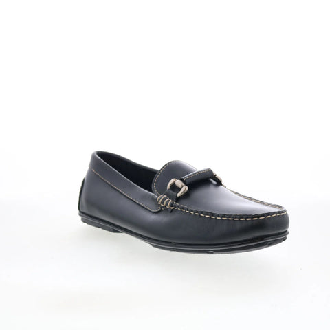T.B. Phelps TBP53 Mens Black Leather Loafers & Slip Ons Casual Shoes 