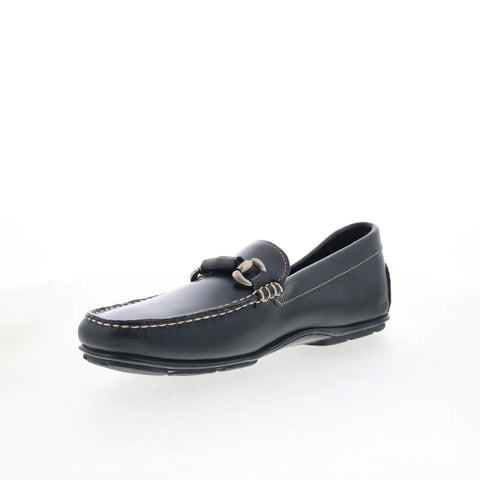 T.B. Phelps TBP53 Mens Black Leather Loafers & Slip Ons Casual Shoes 