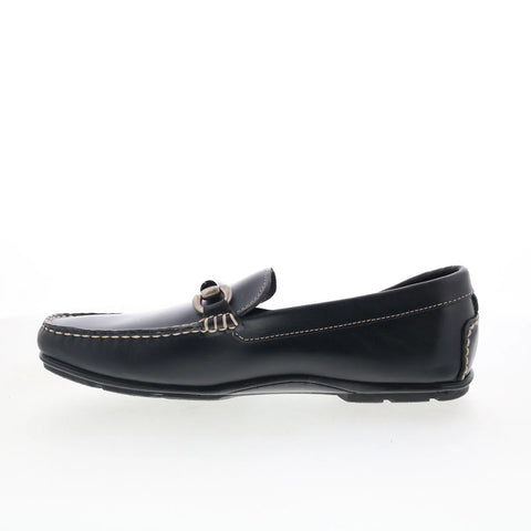 T.B. Phelps TBP53 Mens Black Leather Loafers & Slip Ons Casual Shoes 