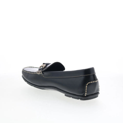 T.B. Phelps TBP53 Mens Black Leather Loafers & Slip Ons Casual Shoes 