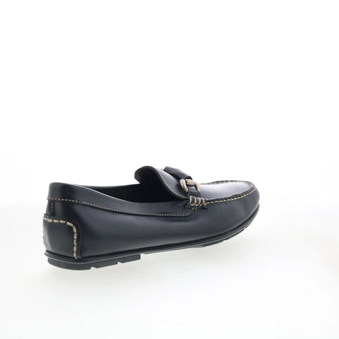 T.B. Phelps TBP53 Mens Black Leather Loafers & Slip Ons Casual Shoes 
