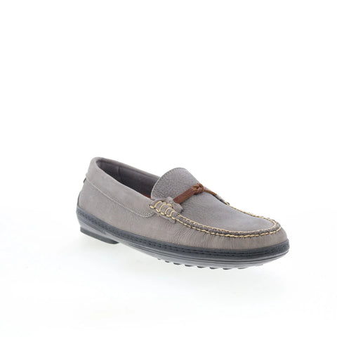 T.B. Phelps TBP54 Mens Gray Leather Slip On Loafers & Slip Ons Casual Shoes 