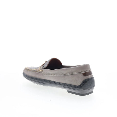 T.B. Phelps TBP54 Mens Gray Leather Slip On Loafers & Slip Ons Casual Shoes 
