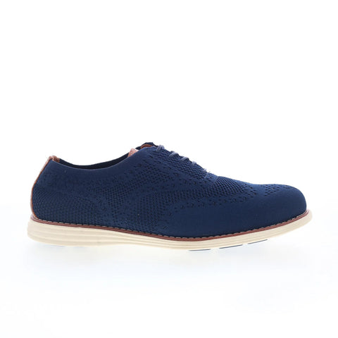 T.B. Phelps TBP5 Mens Blue Canvas Oxfords & Lace Ups Wingtip & Brogue Shoes 