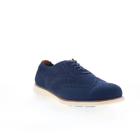 T.B. Phelps TBP5 Mens Blue Canvas Oxfords & Lace Ups Wingtip & Brogue Shoes 