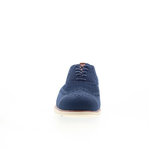 T.B. Phelps TBP5 Mens Blue Canvas Oxfords & Lace Ups Wingtip & Brogue Shoes 