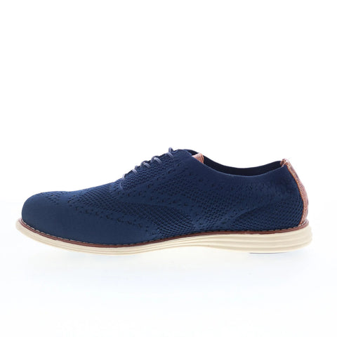 T.B. Phelps TBP5 Mens Blue Canvas Oxfords & Lace Ups Wingtip & Brogue Shoes 