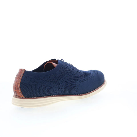 T.B. Phelps TBP5 Mens Blue Canvas Oxfords & Lace Ups Wingtip & Brogue Shoes 