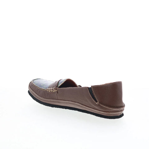 T.B. Phelps TBP7 Mens Brown Leather Slip On Loafers & Slip Ons Penny Shoes 