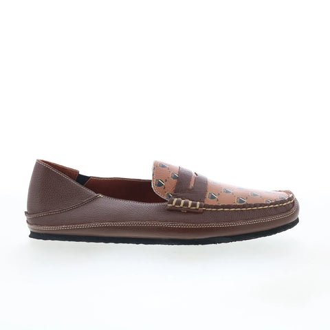 T.B. Phelps TBP8 Mens Brown Leather Slip On Loafers & Slip Ons Penny Shoes 