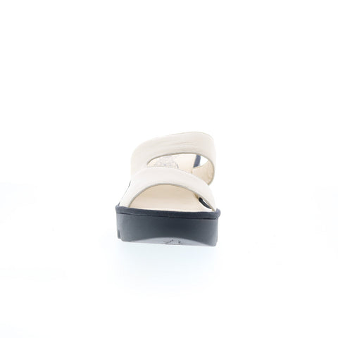 Fly London Tech TECH493FLY-005 Womens Beige Leather Heeled Sandals Shoes