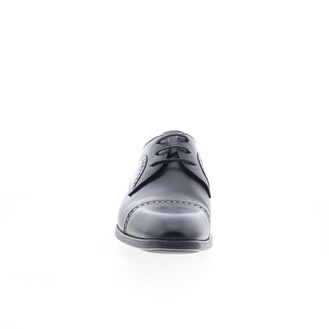 Studio Belvedere Ted Mens Black Leather Oxfords & Lace Ups Cap Toe Shoes