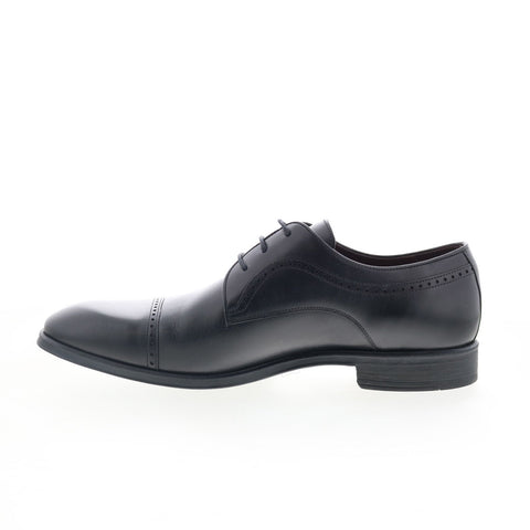 Studio Belvedere Ted Mens Black Leather Oxfords & Lace Ups Cap Toe Shoes