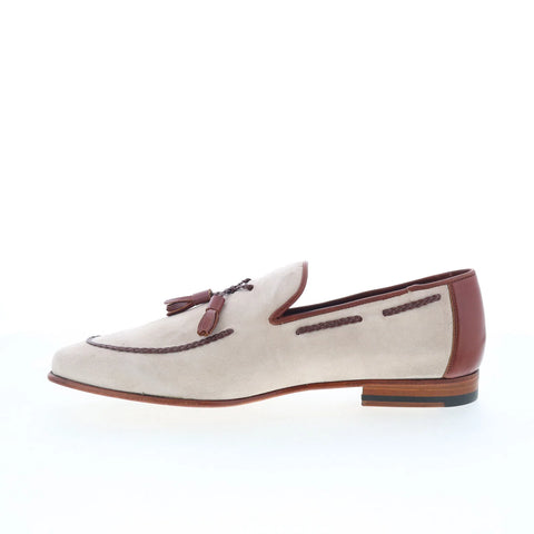 Mezlan Telmo 21231 Mens Beige Suede Loafers & Slip Ons Casual Shoes