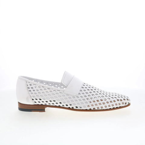 Mezlan Telmo 21552 Mens White Leather Loafers & Slip Ons Casual Shoes