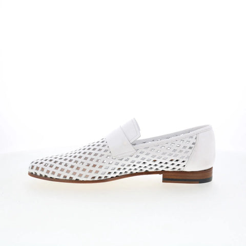 Mezlan Telmo 21552 Mens White Leather Loafers & Slip Ons Casual Shoes