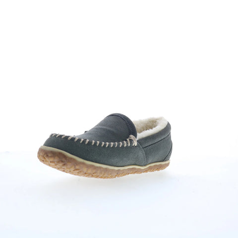 Minnetonka Tempe 40125H Womens Gray Suede Loafer Slippers Shoes