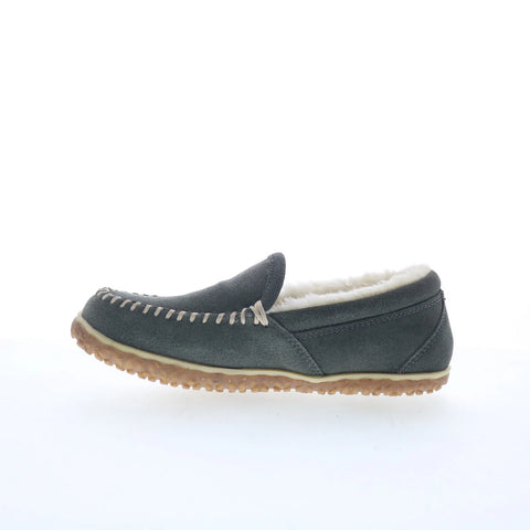 Minnetonka Tempe 40125H Womens Gray Suede Loafer Slippers Shoes