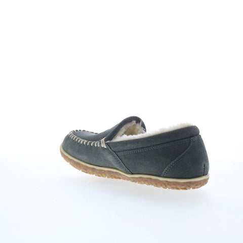 Minnetonka Tempe 40125H Womens Gray Suede Loafer Slippers Shoes