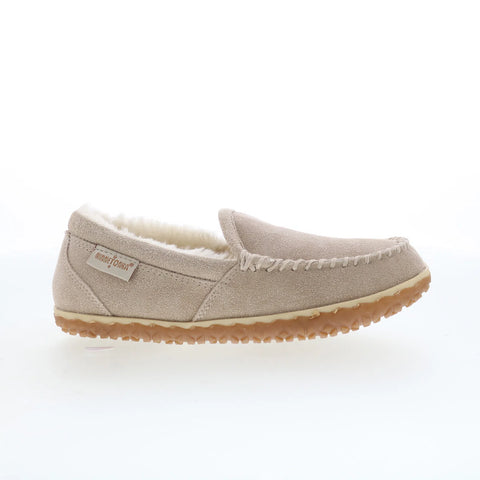 Minnetonka Tempe 40128 Womens Gray Suede Slip On Loafer Slippers Shoes
