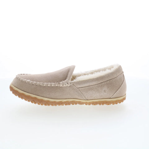 Minnetonka Tempe 40128 Womens Gray Suede Slip On Loafer Slippers Shoes