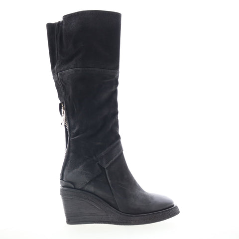 A.S. 98 Templeton Womens Black Leather Zipper Casual Dress Boots