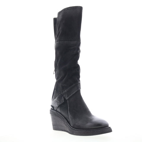 A.S. 98 Templeton Womens Black Leather Zipper Casual Dress Boots