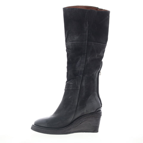 A.S. 98 Templeton Womens Black Leather Zipper Casual Dress Boots