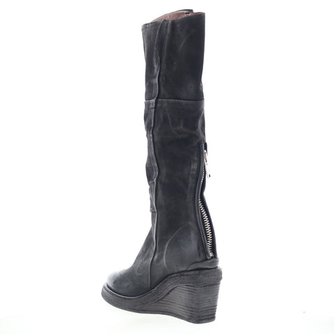 A.S. 98 Templeton Womens Black Leather Zipper Casual Dress Boots