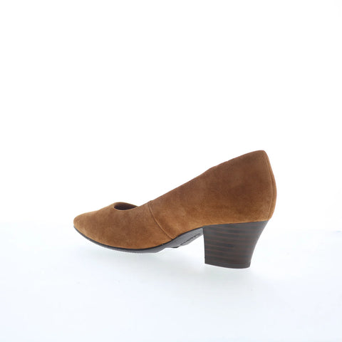 Clarks Teresa Step 26167835 Womens Brown Suede Slip On Pumps Heels Shoes
