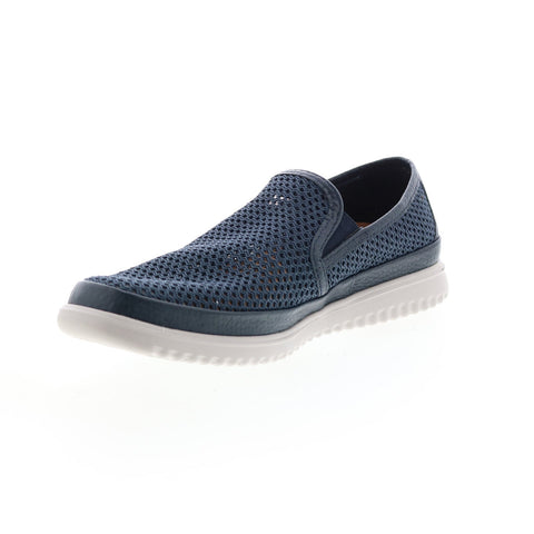 Mephisto Terry Mens Blue Canvas Slip On Loafers & Slip Ons Casual Shoes