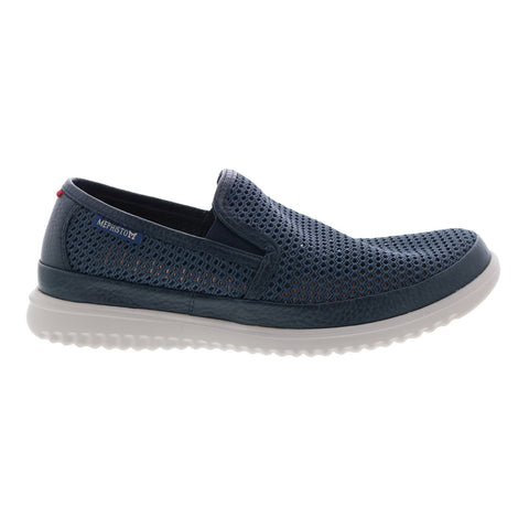 Mephisto Terry Mens Blue Canvas Slip On Loafers & Slip Ons Casual Shoes