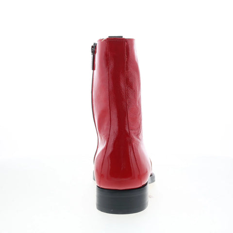 Mezlan Textured Hi Shine 21572 Mens Red Leather Zipper Casual Dress Boots