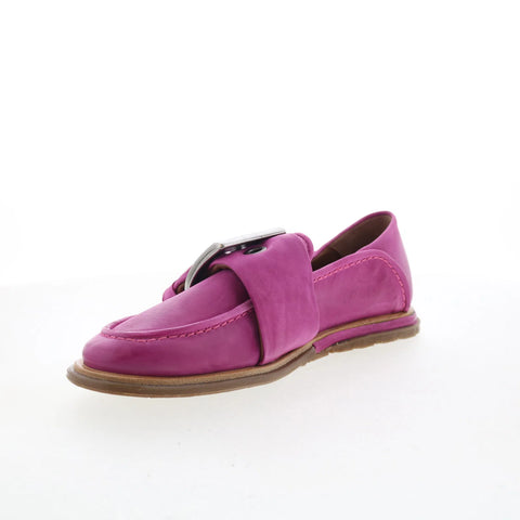 A.S. 98 Thaine Womens Pink Leather Slip On Loafer Flats Shoes